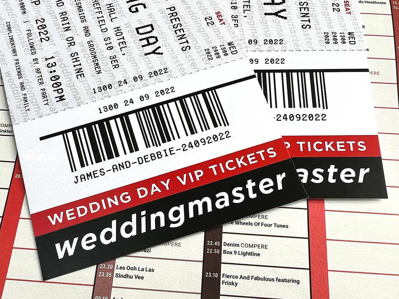 ticketmaster gig ticket wedding invites
