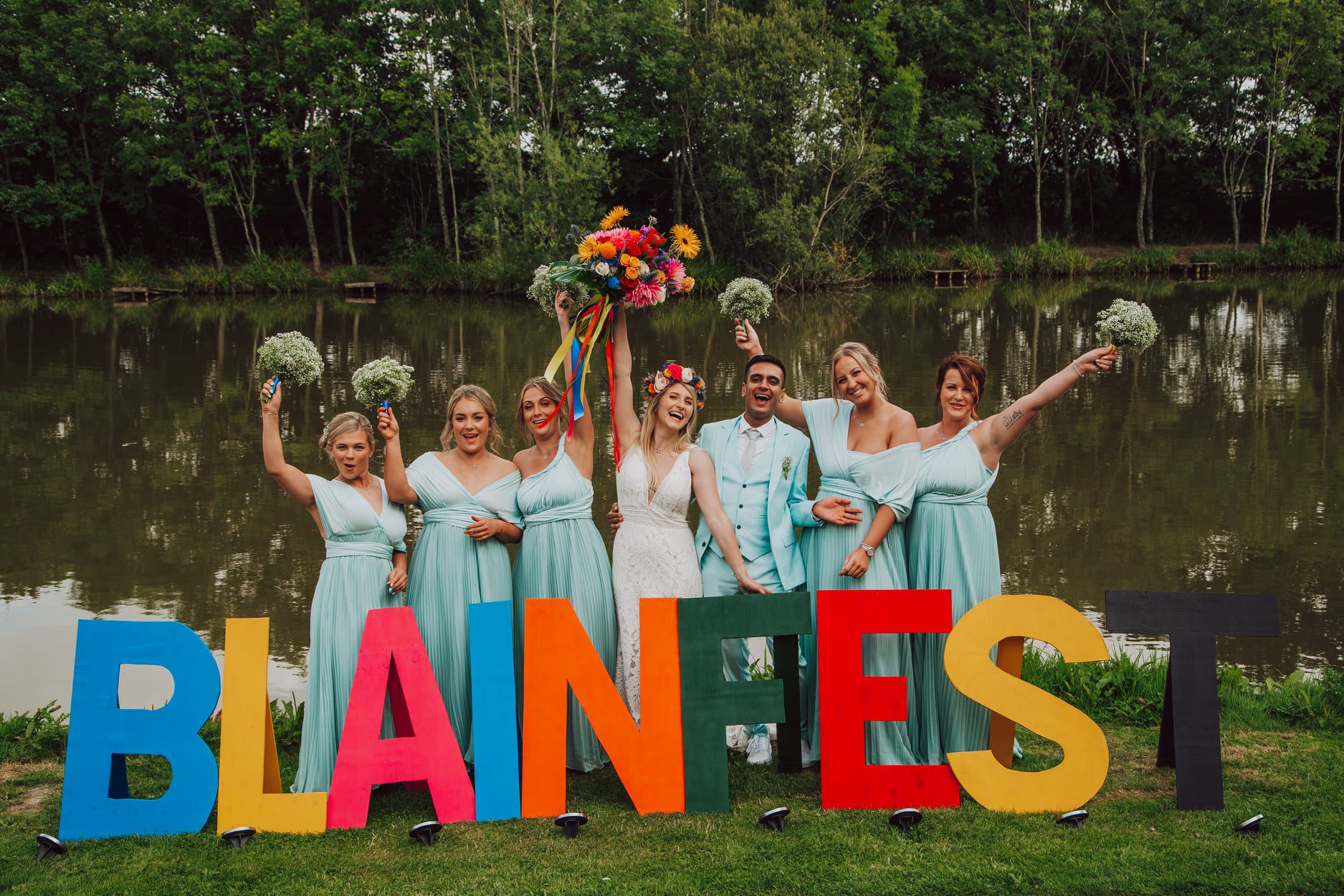 blainfest festival wedding bridal party signage