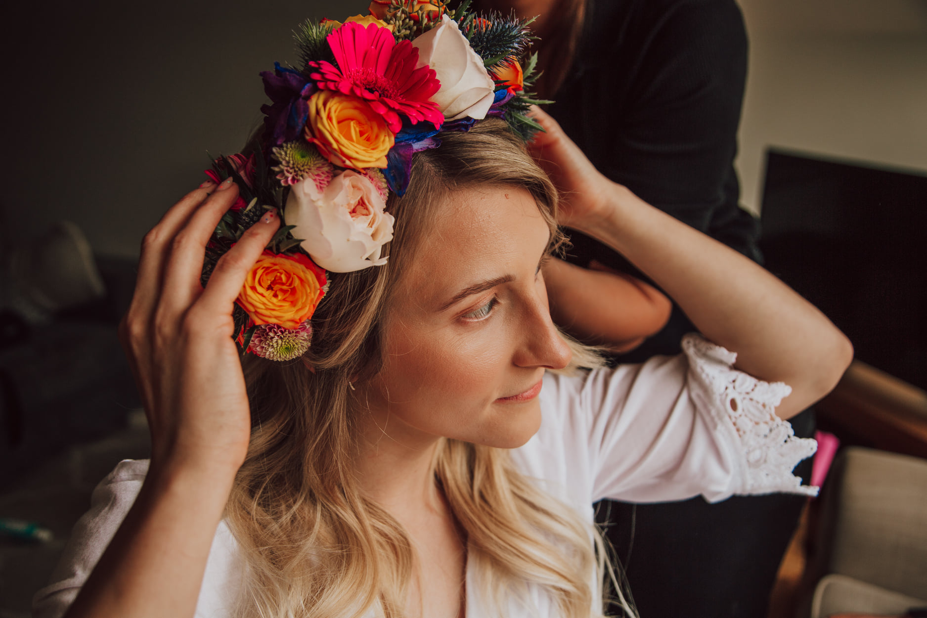 festival bride flower crown