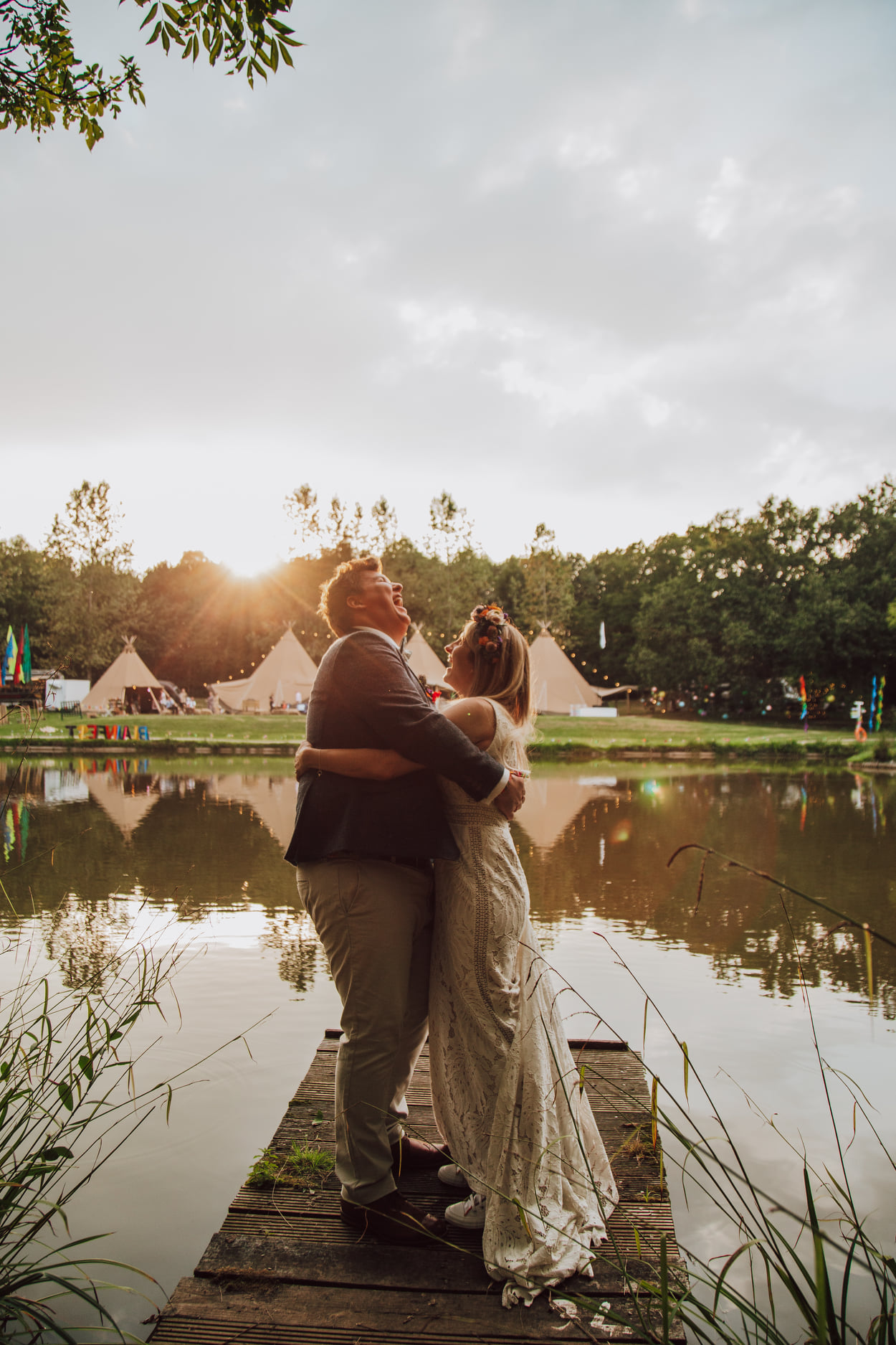 festival tipi wedding lake