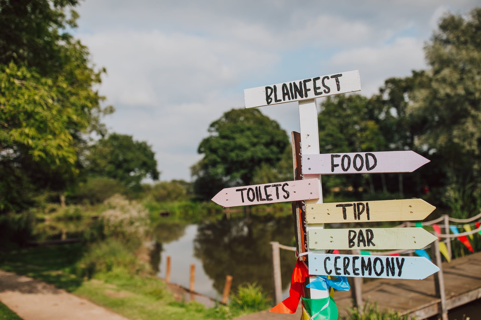 festival wedding signage blainfest