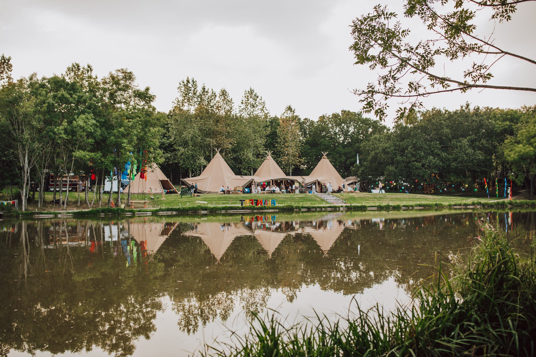 festival wedding tipi teepee lakeside