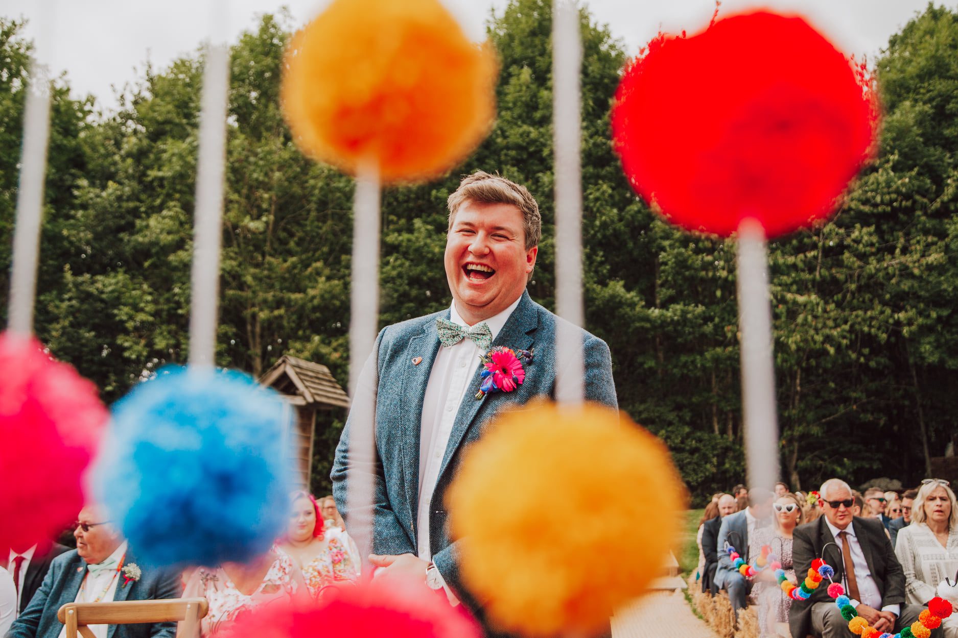 multicoloured festival wedding