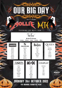 halloween rock music guitars festival theme wedding table seating plan