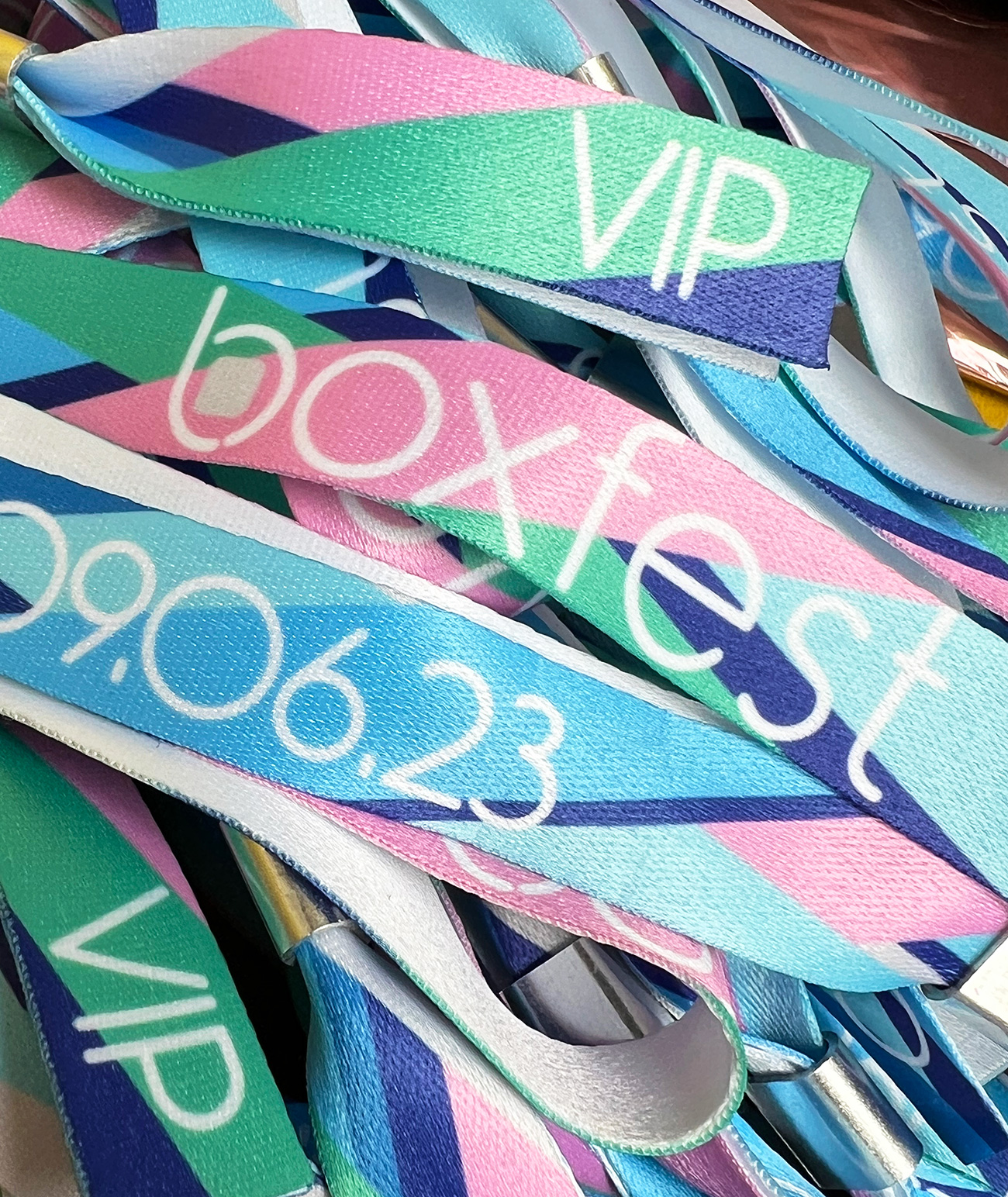 BOXFEST custom satin printed wristbands