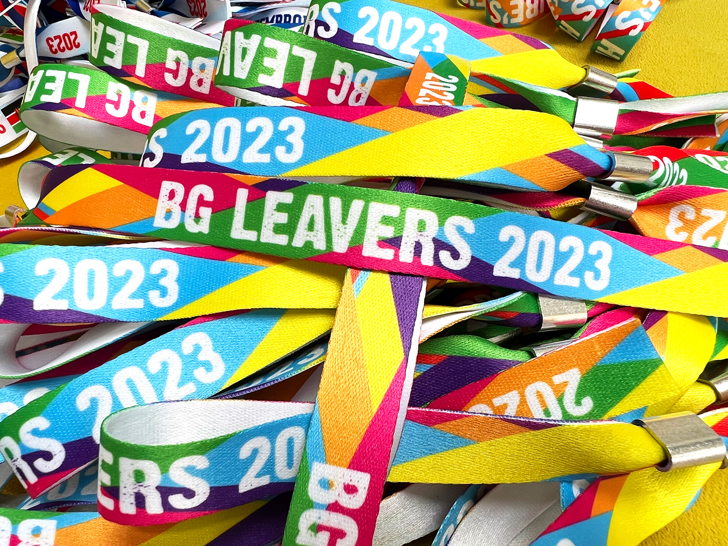 custom school leavers party wristbands