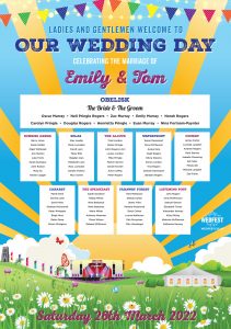 festival theme wedding table seating plan