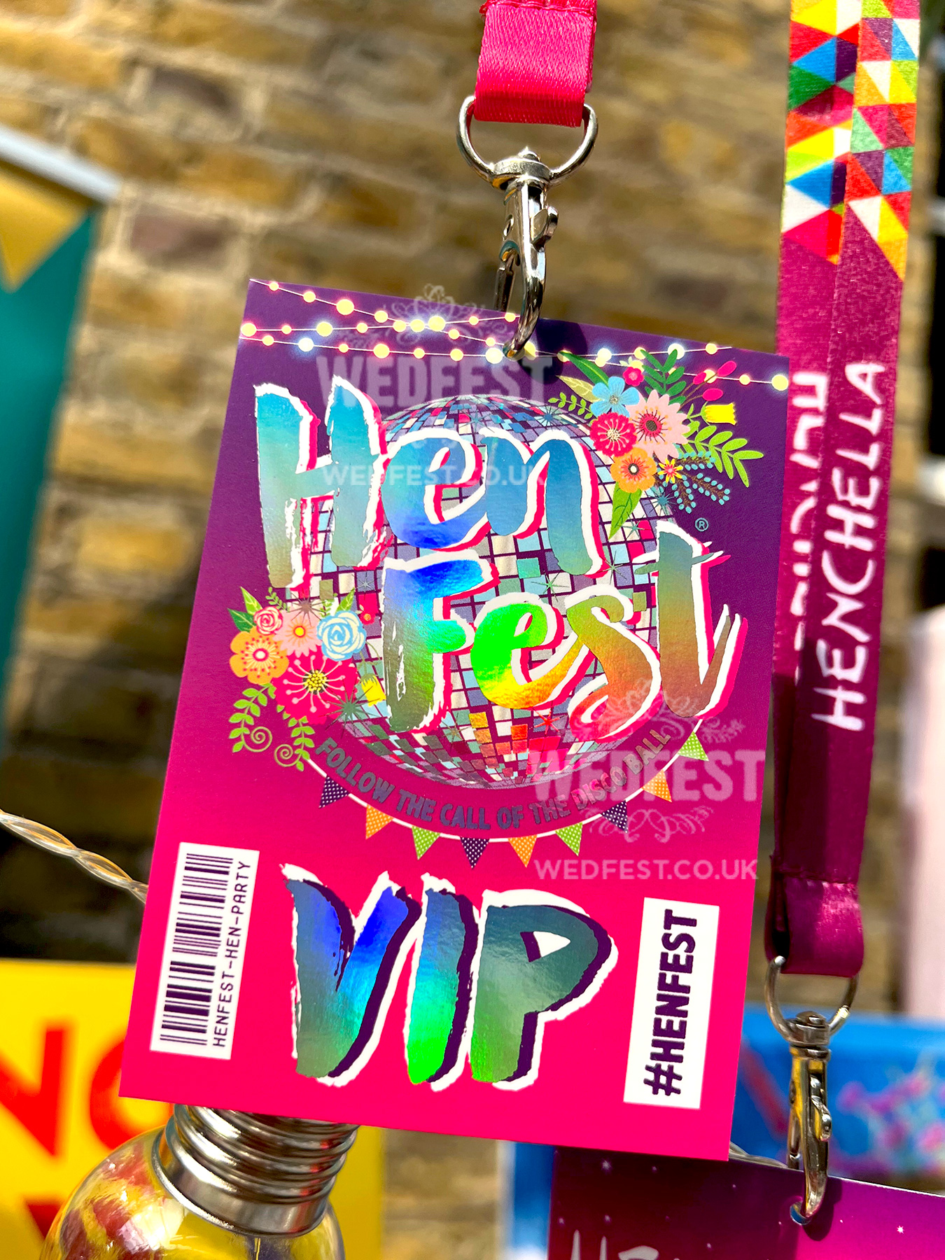 henfest disco ball theme-hen party lanyard
