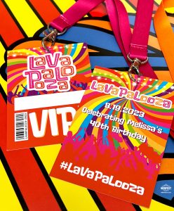 palooza festival birthday party invitation lanyard