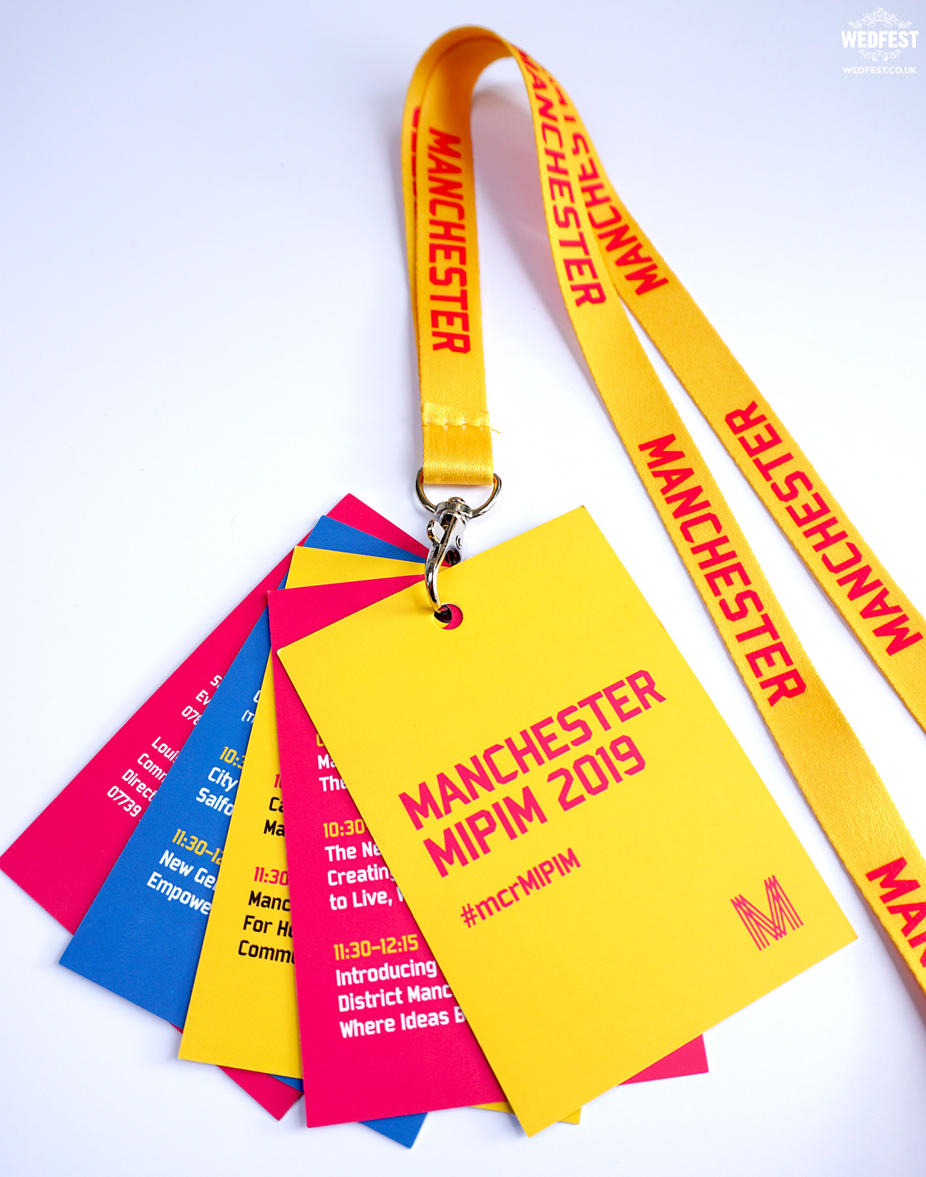 marketing manchester mipim corporate event programme lanyards