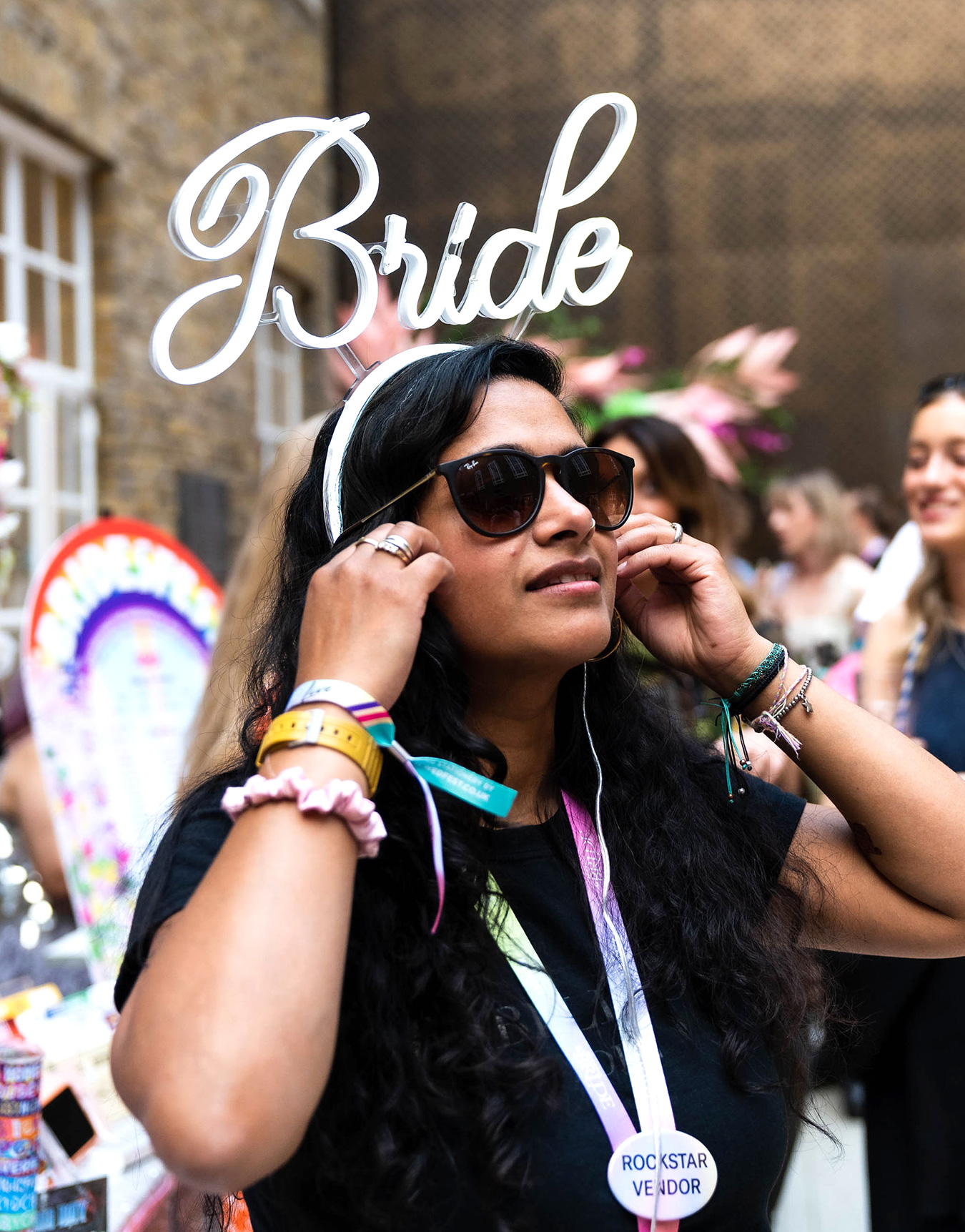 bride neon led headpiece wedfest rock n roll bride live