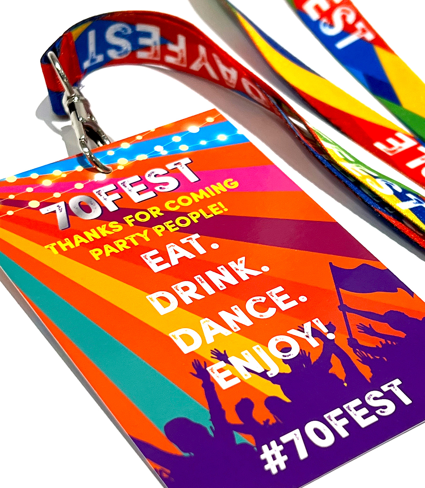 70fest 70th birthday festival party lanyards