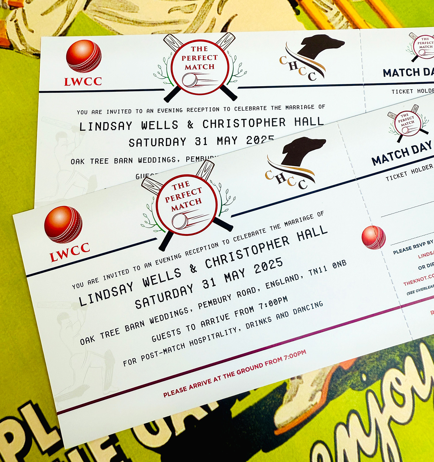 cricket wedding invitations
