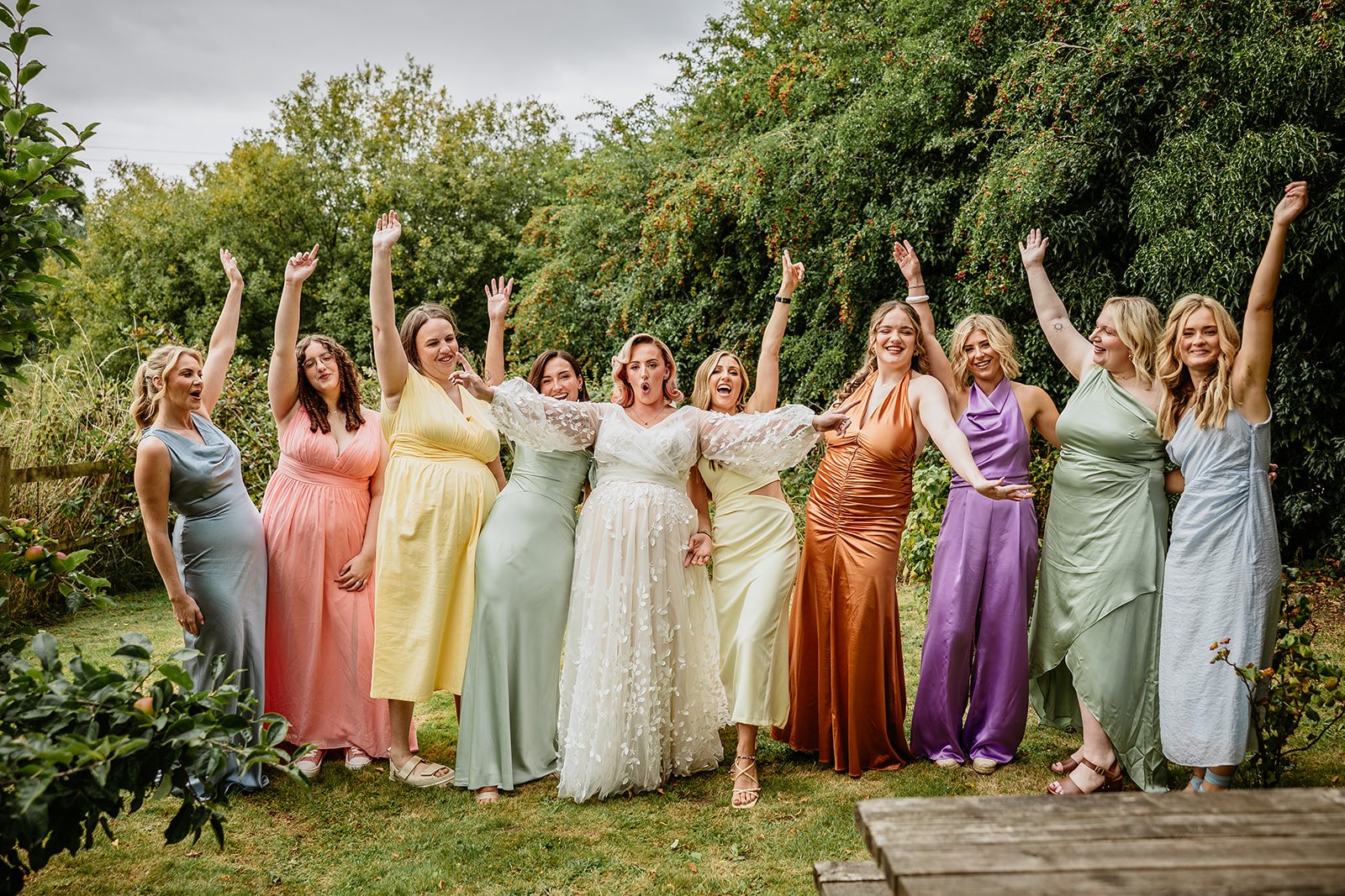 festival wedding with 9 bridesmaids festival wedding with 9 bridesmaids