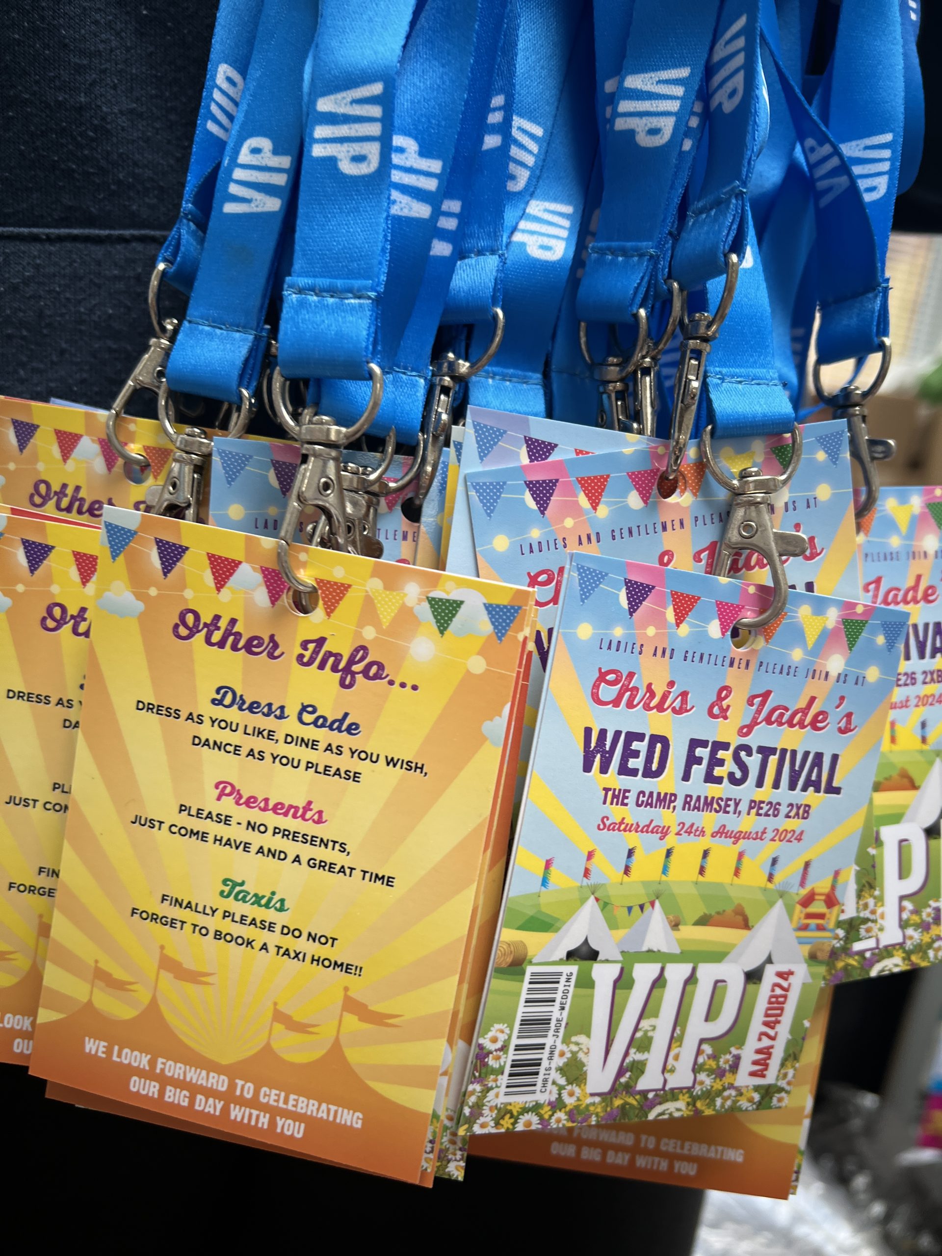 Wedding day timeline lanyard programme idea Wedding day timeline lanyard programme idea