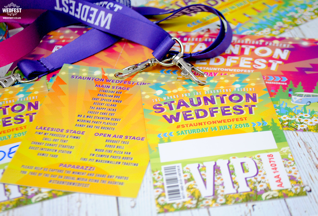 Wedding itinerary lanyard for festival weddings Wedding itinerary lanyard for festival weddings