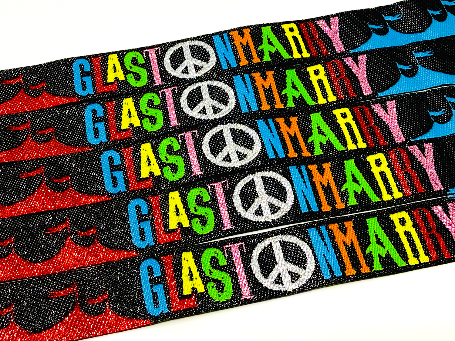 glastonmarry glasto theme festival wedding wristbands