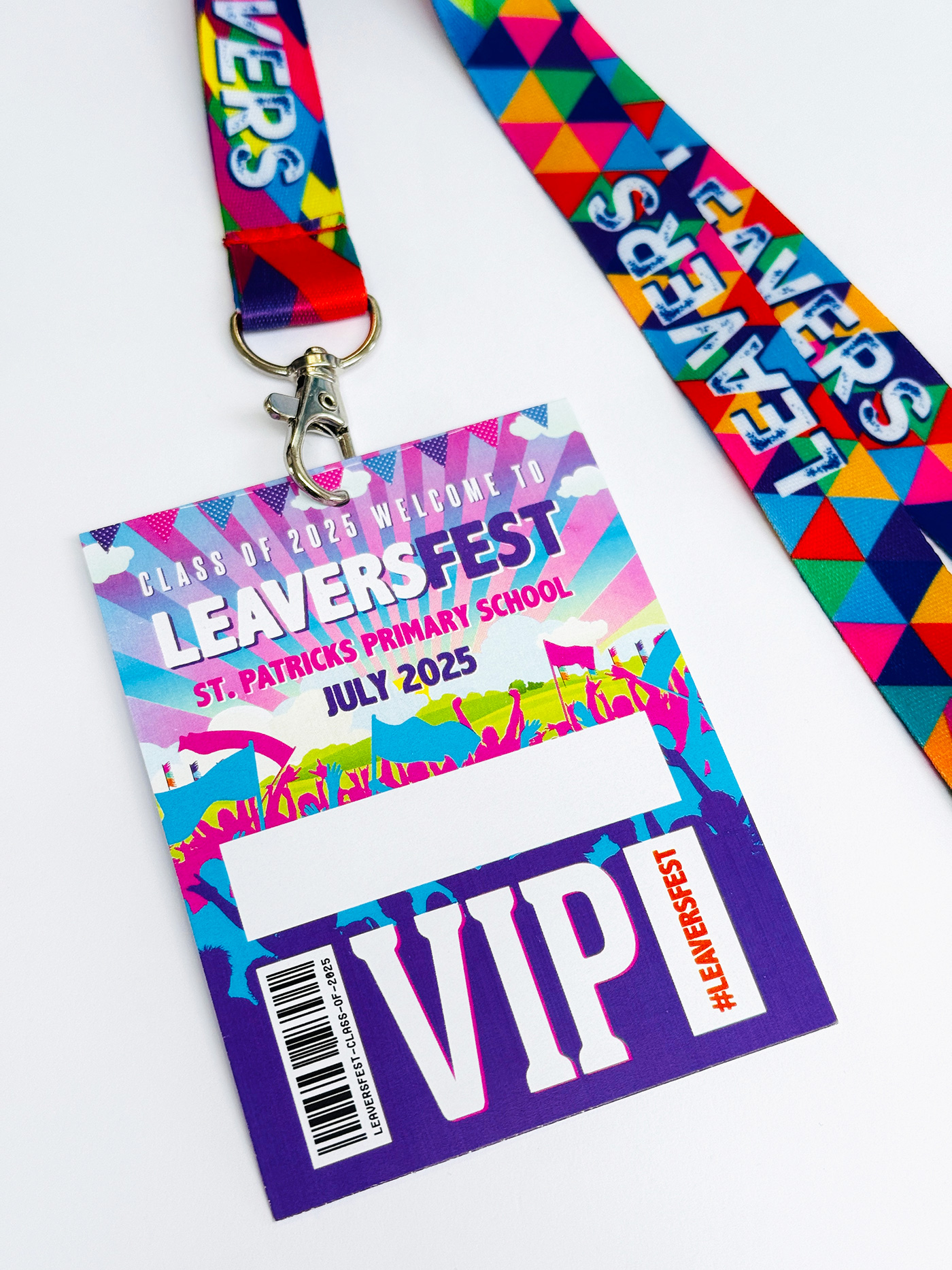 leaversfest customised festival vip lanyards