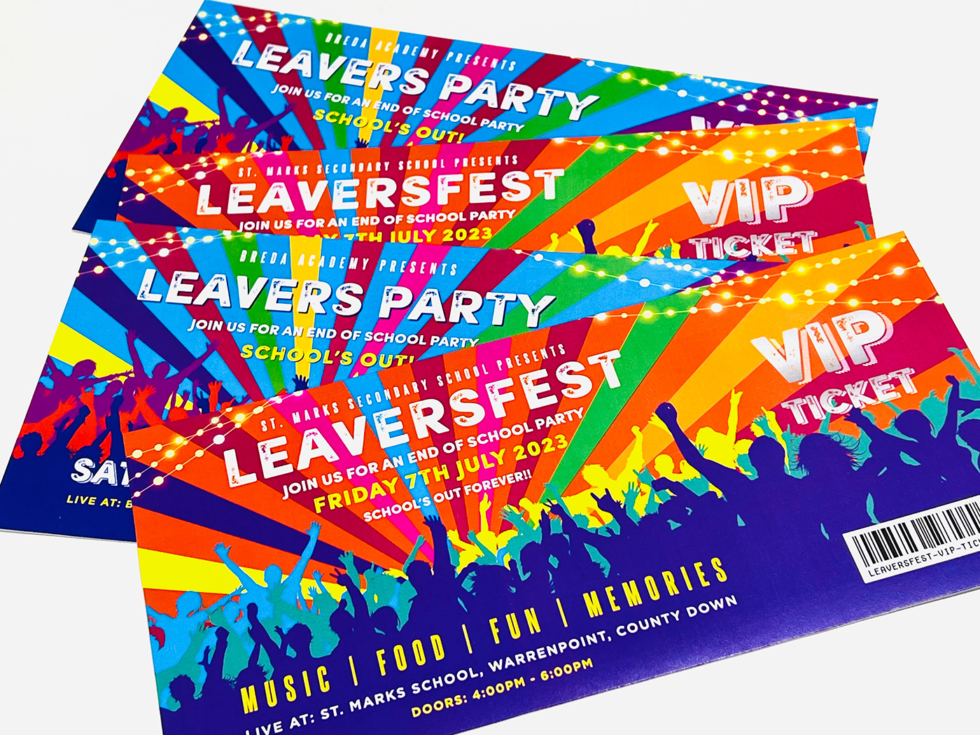 leaversfest leavers party festival ticket invitation