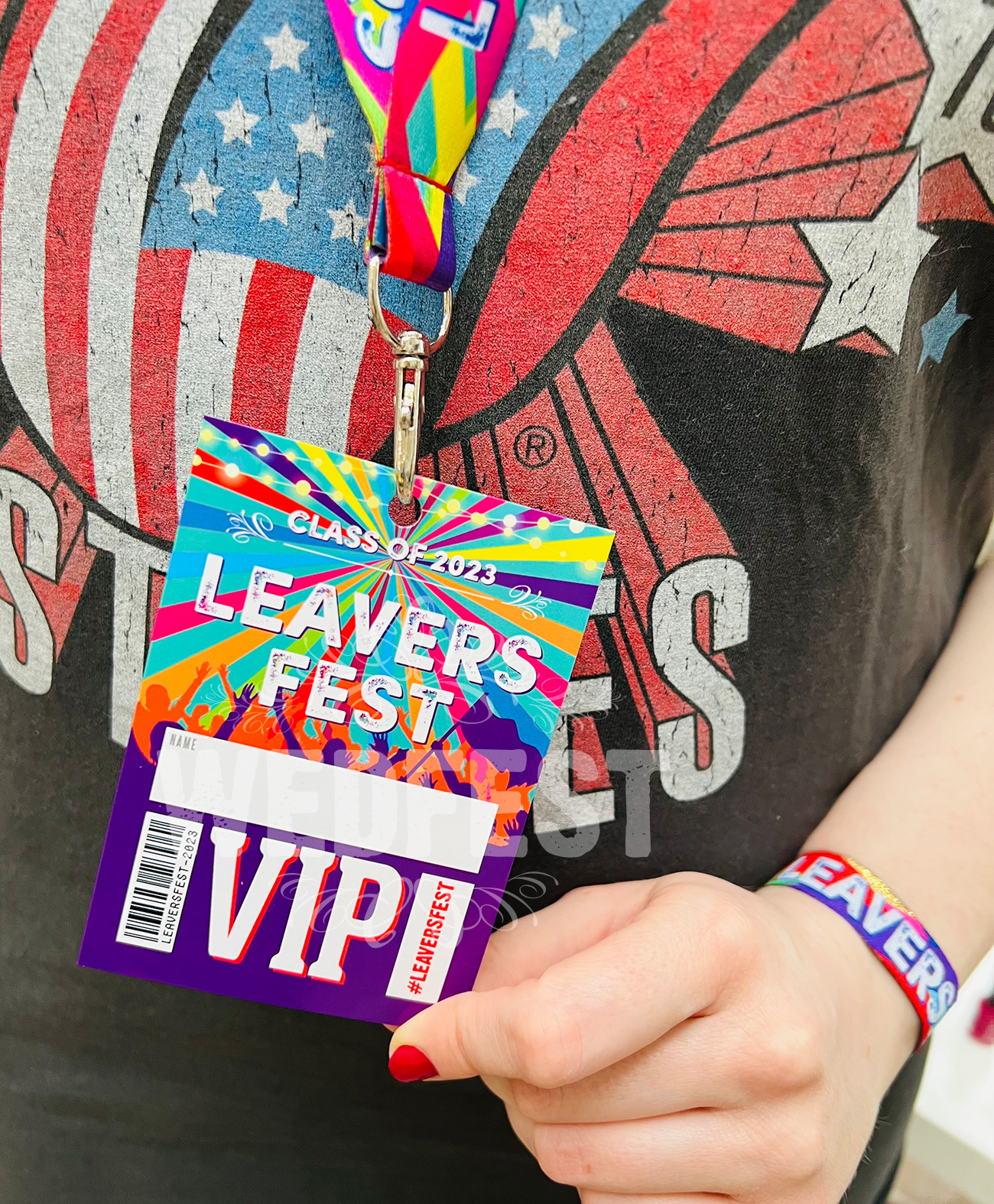 school leavers festival style vip lanyards