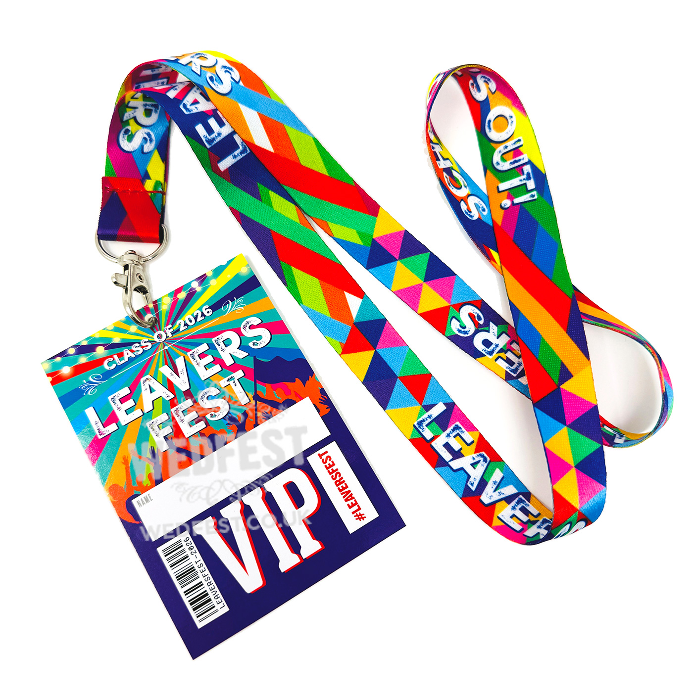 school leaversfest festival vip lanyards wristbands