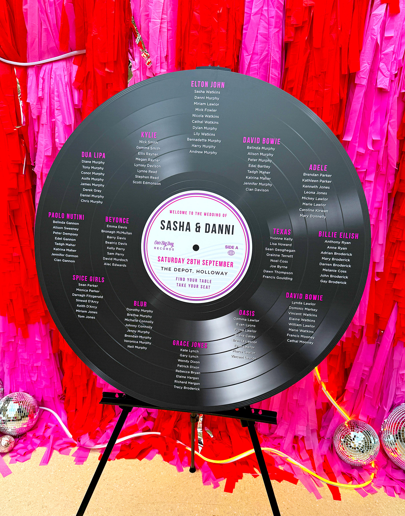 vinyl records music wedding table seating plan vinyl records music wedding table seating plan