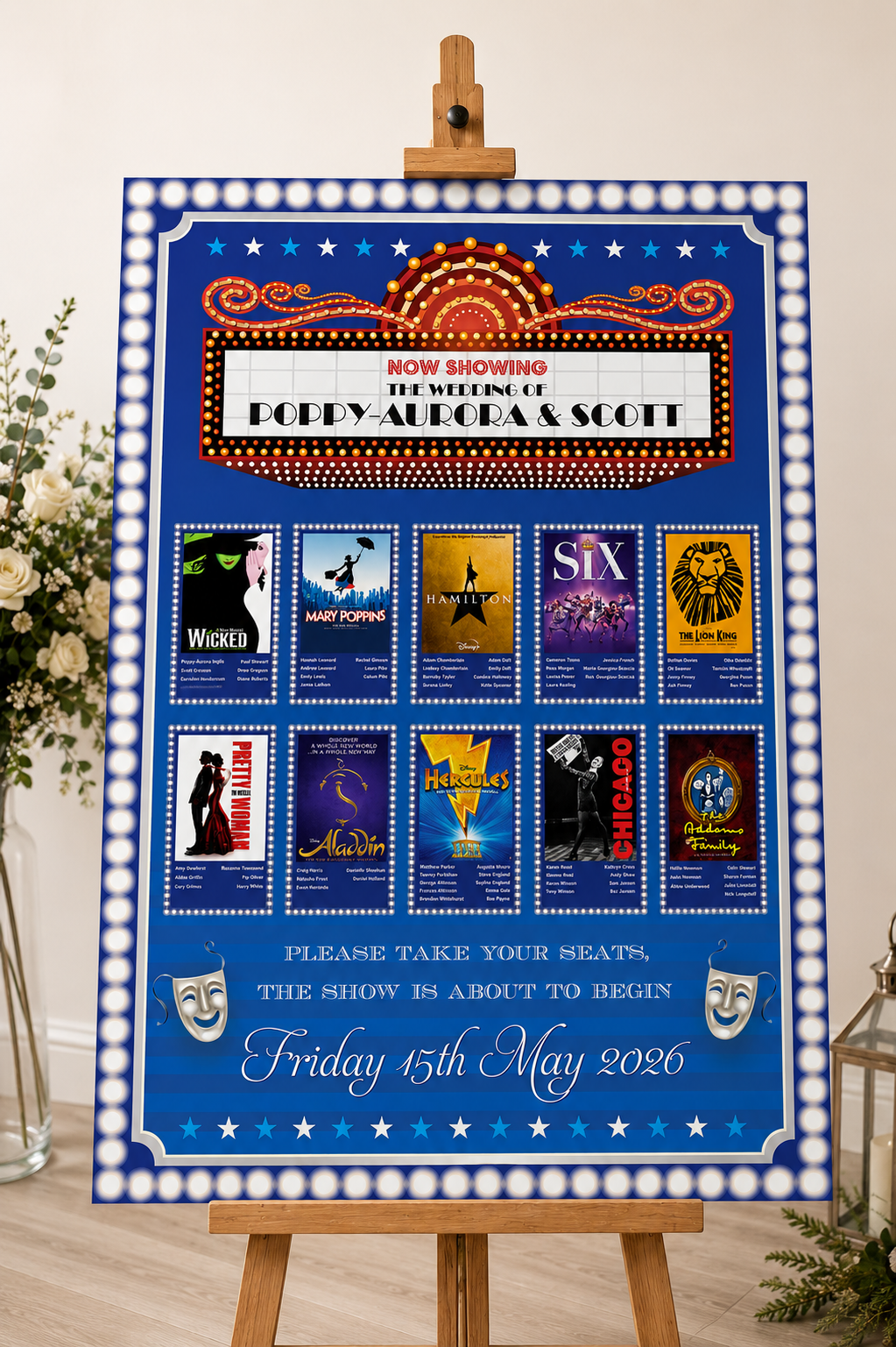 theatre musicals wedding table plan theatre musicals wedding table plan
