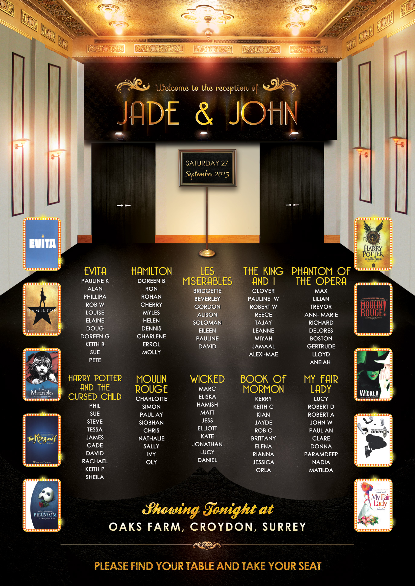 west end musicals wedding seating plan west end musicals wedding seating plan